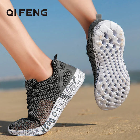 2023 New Arrival Men Fashion Breathable Outdoor Sports Aqua Shoes Canyoneering Beach Walking Mesh Sneakers Water River Tracing